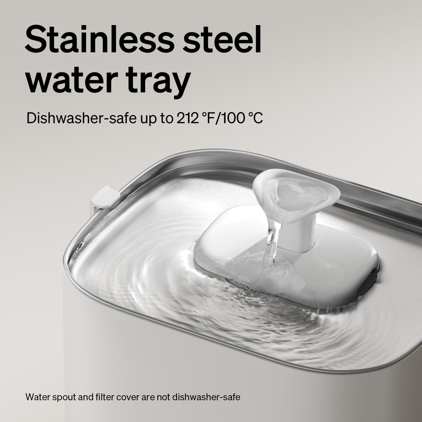 Cordless Cat Water Fountain WiFi App 3L Stainless Steel