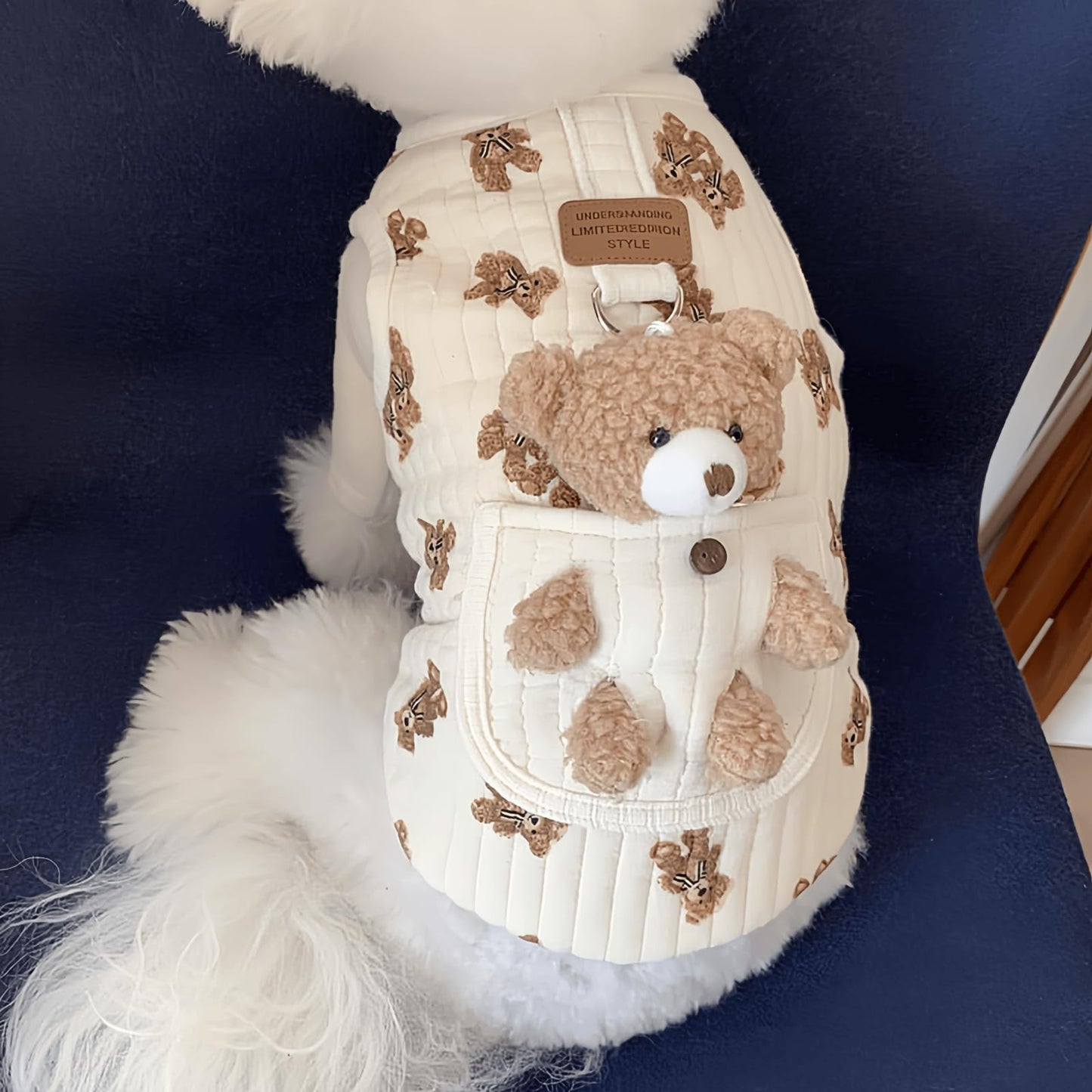 Bear Cartoon Dog Clothes Sleeveless Pullover