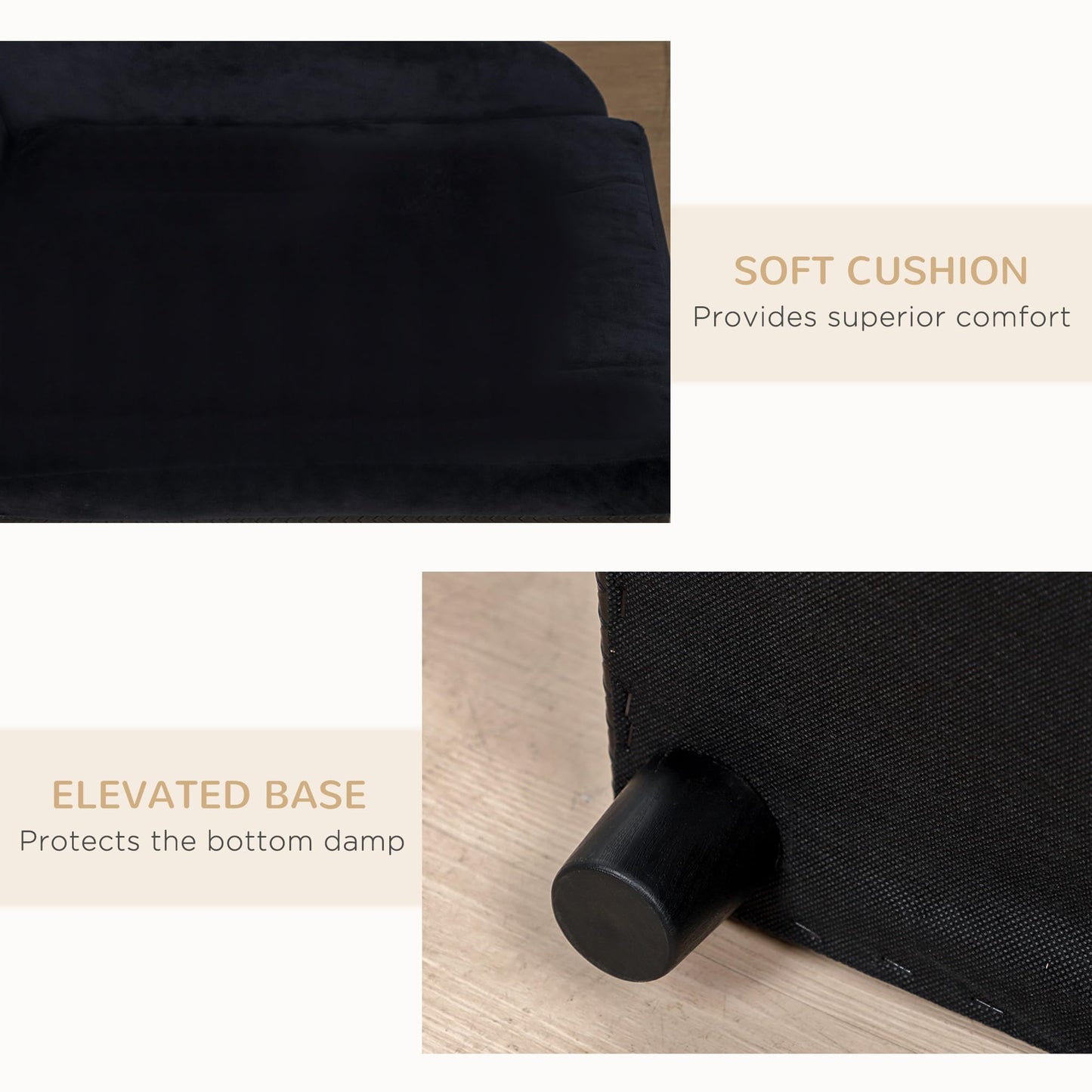 Luxury Dog Sofa Bed with Hidden Storage Foam Cushion