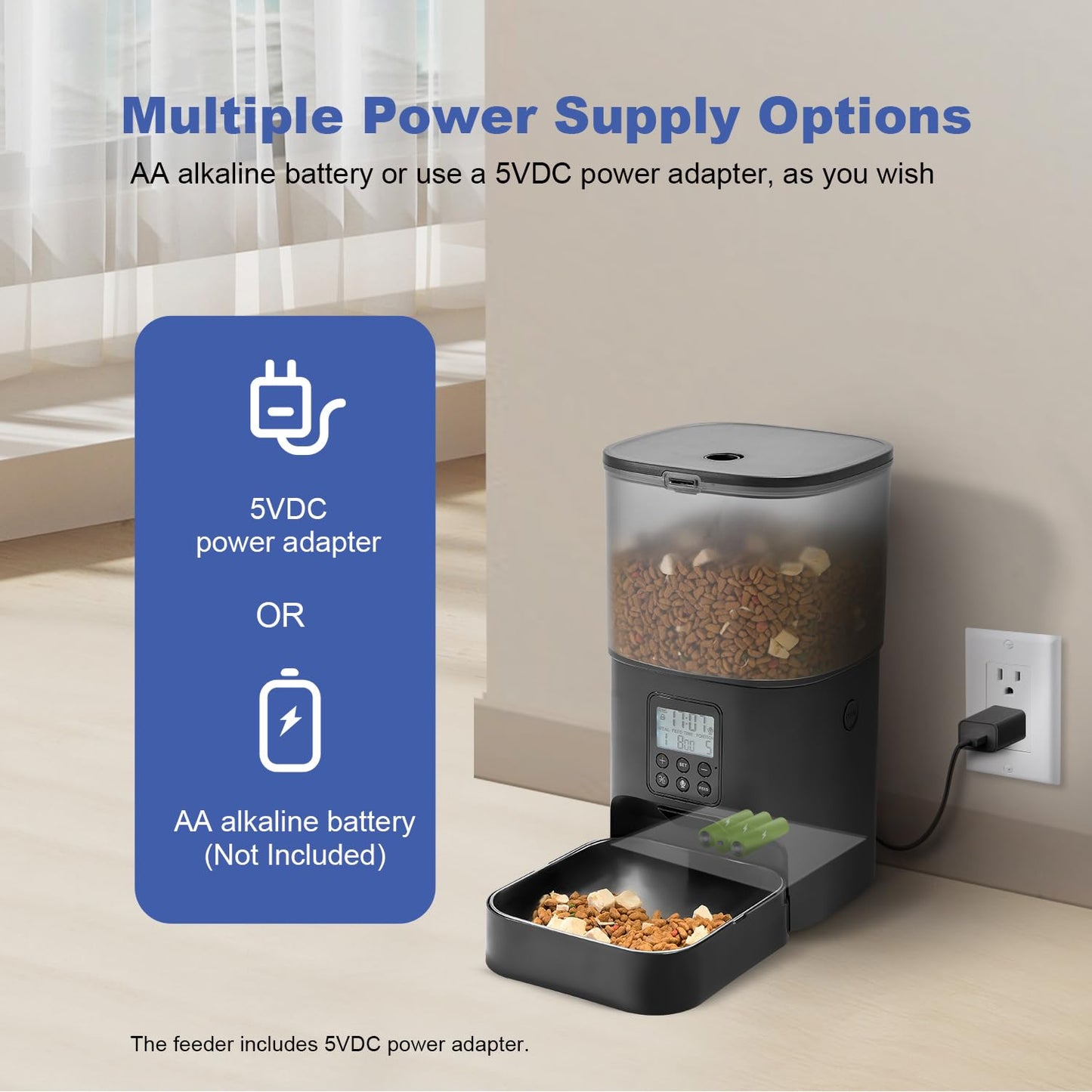 Automatic Cat Feeder with Voice Recording Timed Meals
