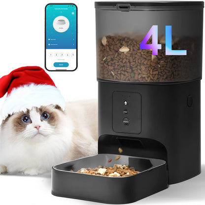 Automatic Cat Feeder with Voice Recording Timed Meals