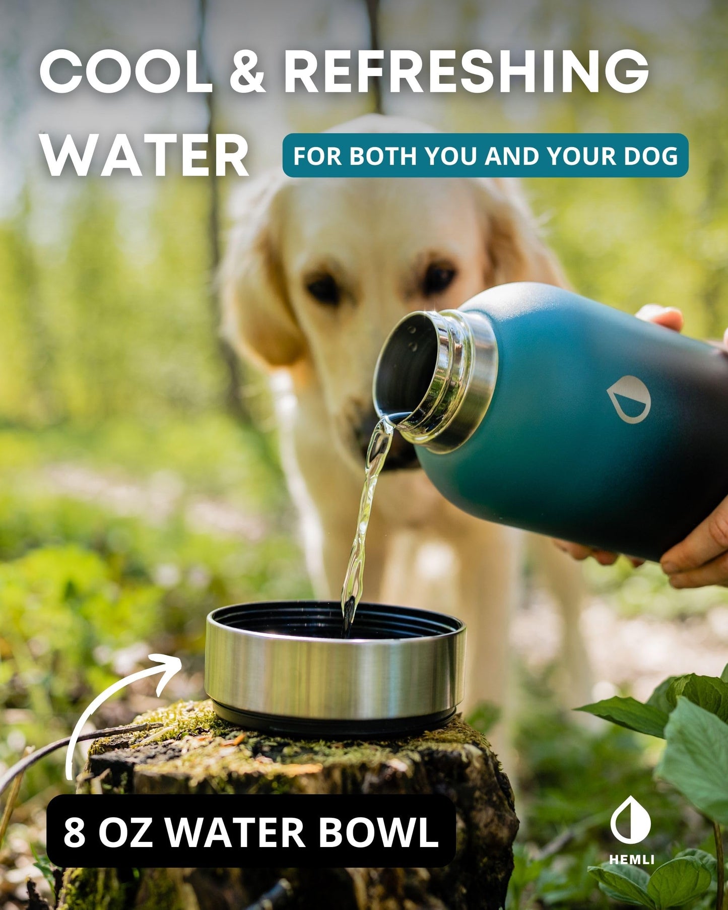 Stainless Steel Dog Travel Water Bottle Bowl Set Portable