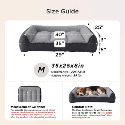 Orthopedic Large Dog Bed Extra Thick Waterproof Plush