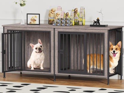 Dog Crate Furniture TV Stand Single or Double Kennel