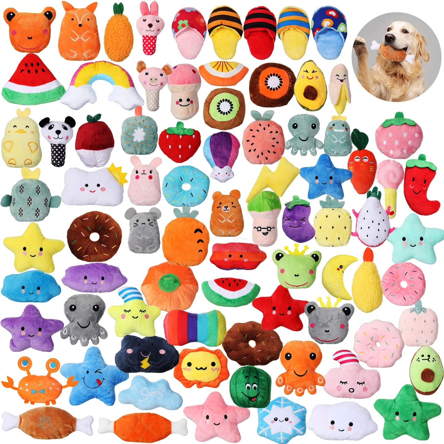 Bulk Squeaky Plush Dog Chew Toys for Puppies