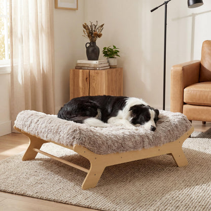 Wood Elevated Dog Bed Frame and Egg Crate Foam Mattress