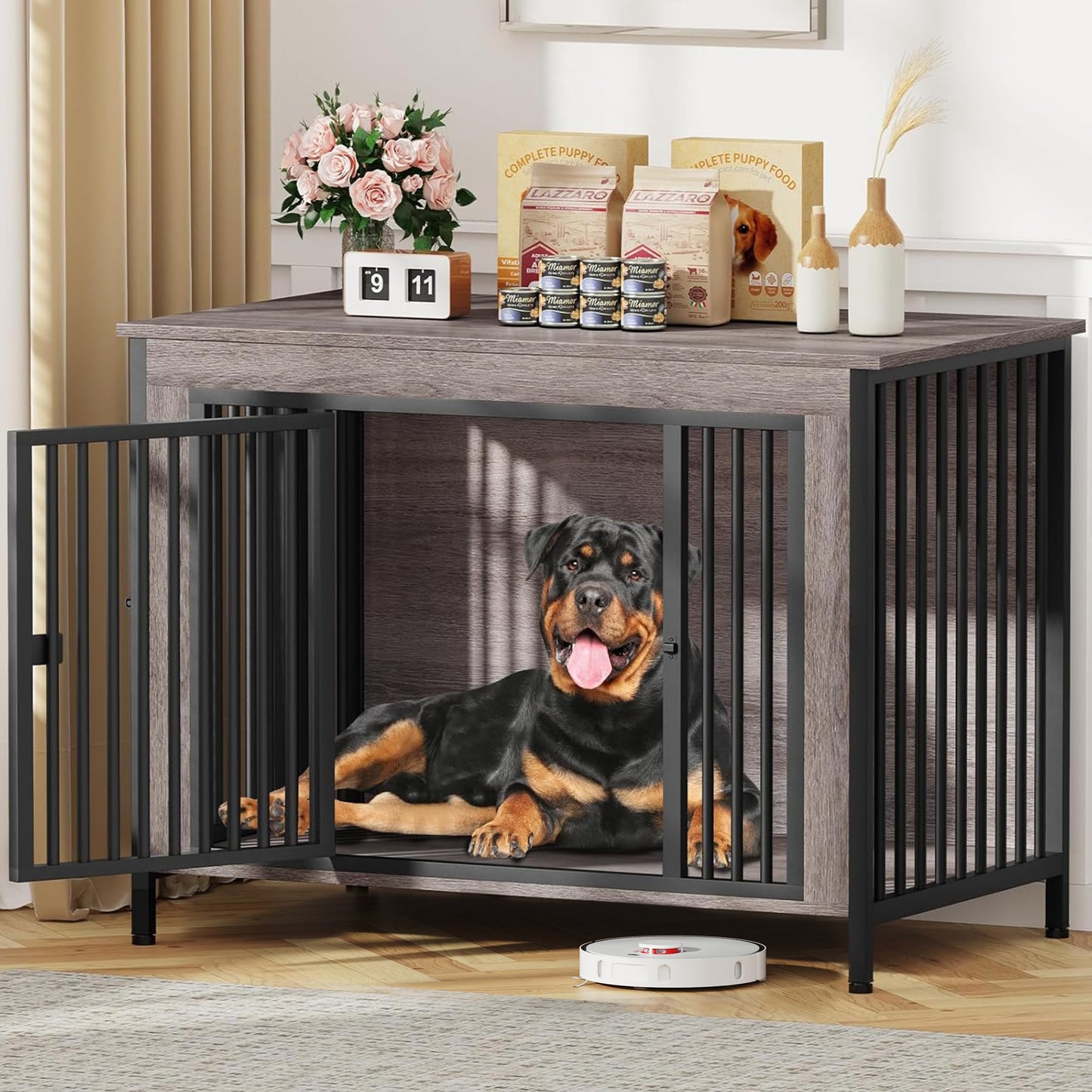 Dog Crate Furniture TV Stand Single or Double Kennel
