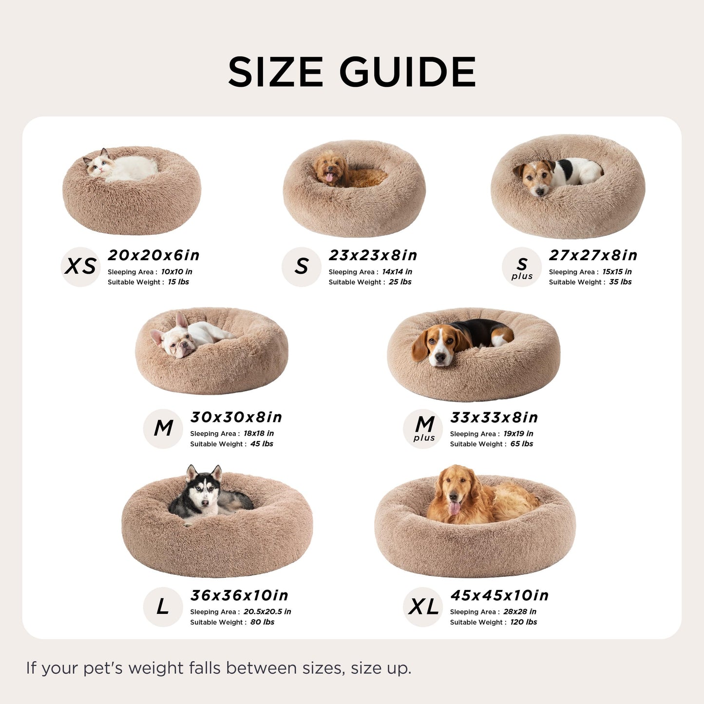 Calming Donut Dog Bed Faux Fur Anti Slip Washable