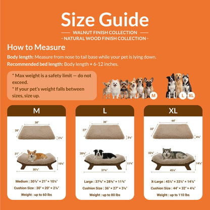 Wood Elevated Dog Bed Frame and Egg Crate Foam Mattress