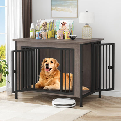 Dog Crate Furniture TV Stand Single or Double Kennel