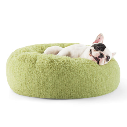 Calming Donut Dog Bed Faux Fur Anti Slip Washable