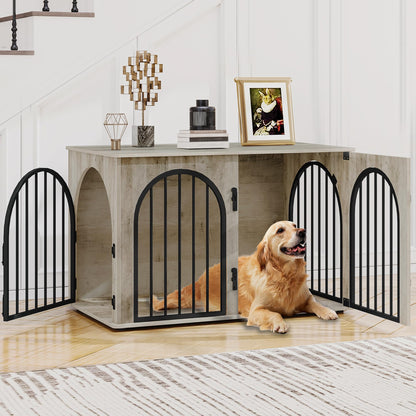 Wooden Dog Crate Furniture Indoor Kennel End Table TV Stand