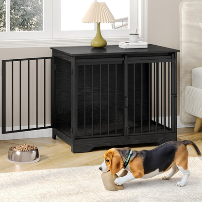 Dog Crate Furniture with Barn Door Heavy Duty Indoor