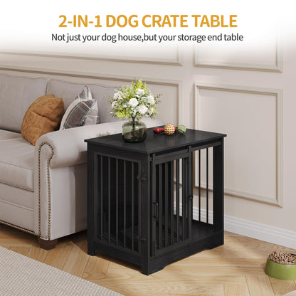 Dog Crate Furniture with Barn Door Heavy Duty Indoor