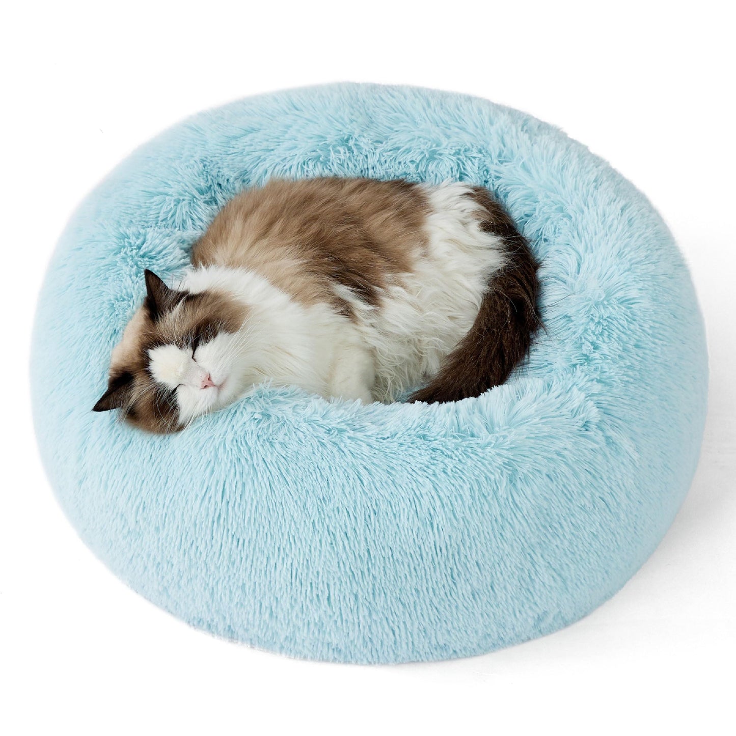 Calming Donut Dog Bed Faux Fur Anti Slip Washable