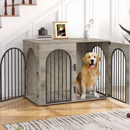 Wooden Dog Crate Furniture Indoor Kennel End Table TV Stand