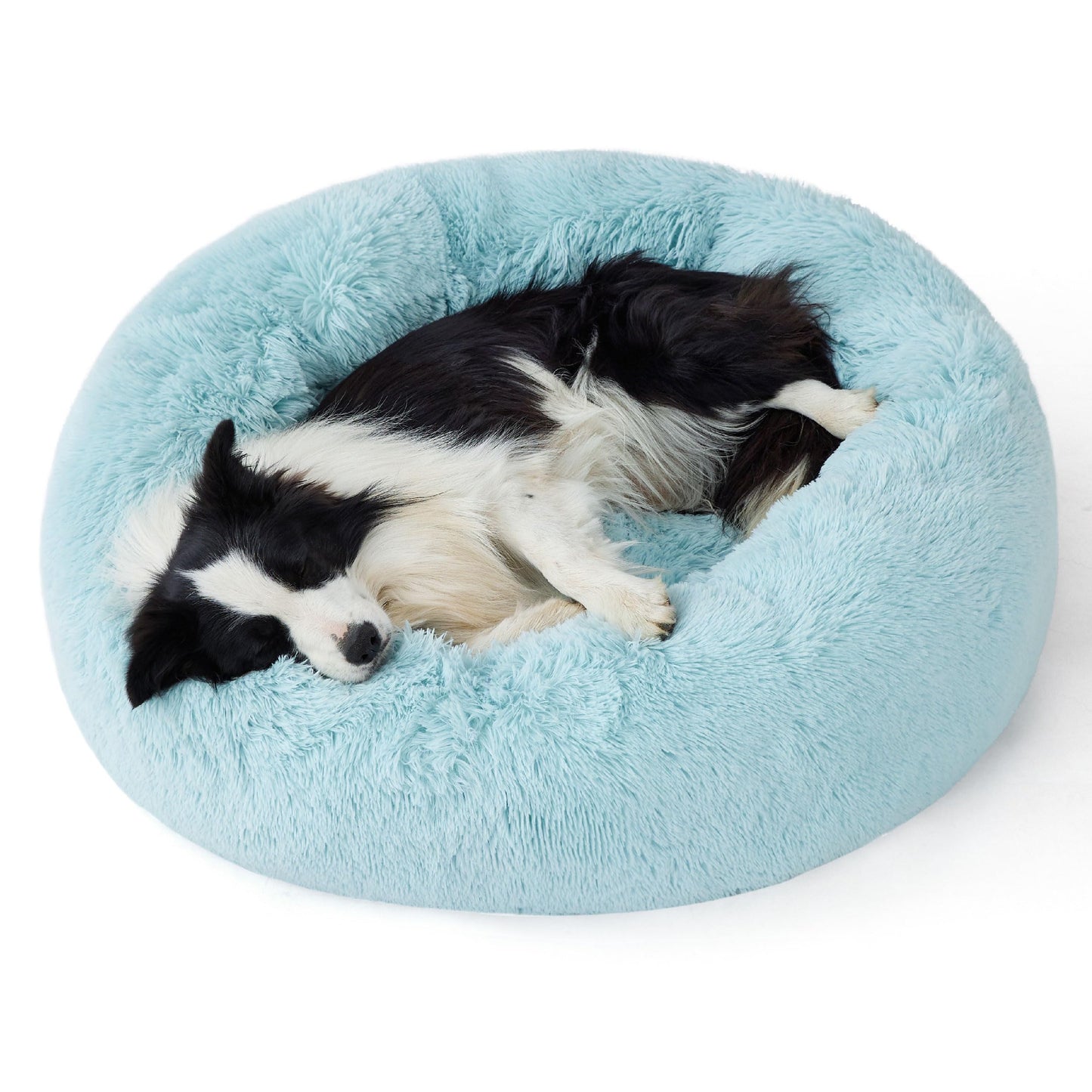 Calming Donut Dog Bed Faux Fur Anti Slip Washable