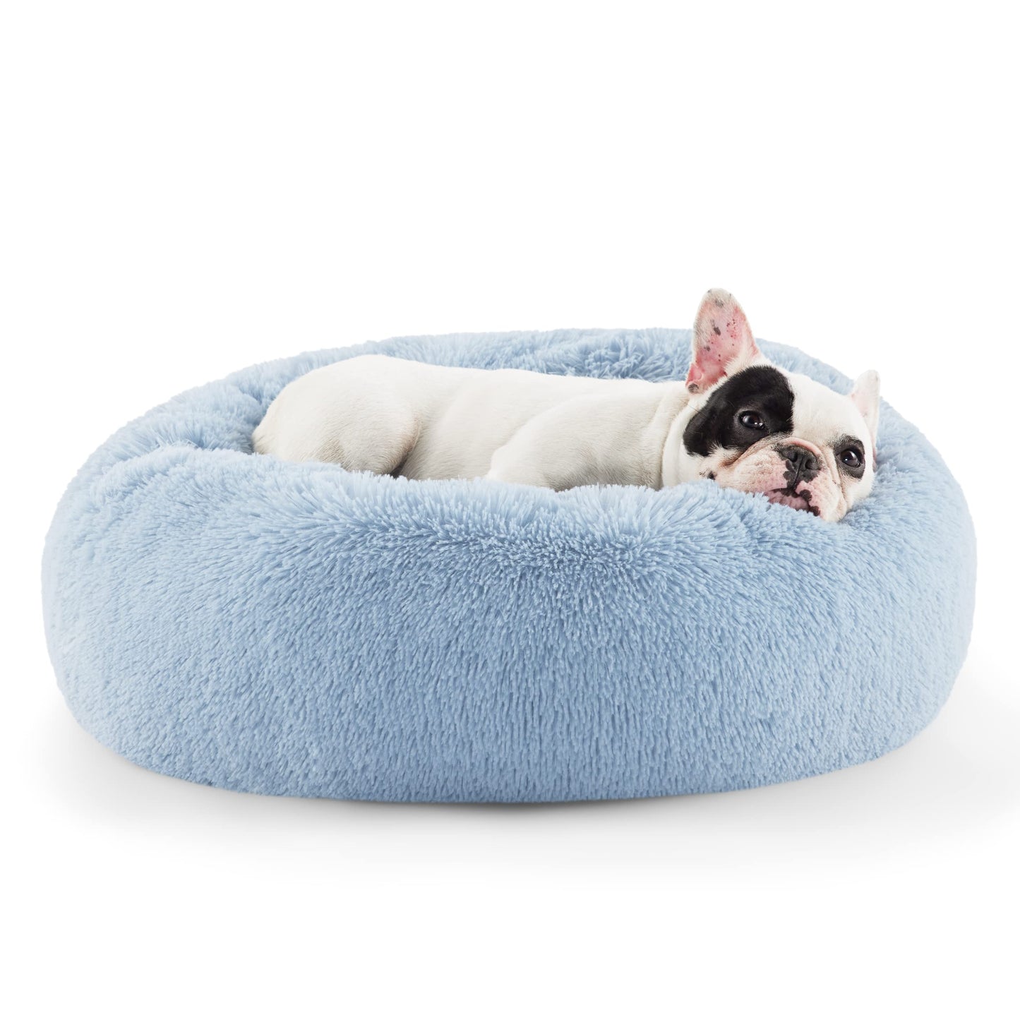 Calming Donut Dog Bed Faux Fur Anti Slip Washable