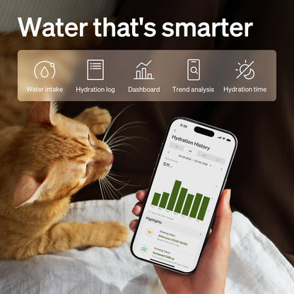 Cordless Cat Water Fountain WiFi App 3L Stainless Steel