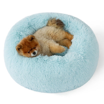 Calming Donut Dog Bed Faux Fur Anti Slip Washable
