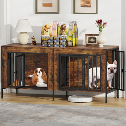 Dog Crate Furniture TV Stand Single or Double Kennel