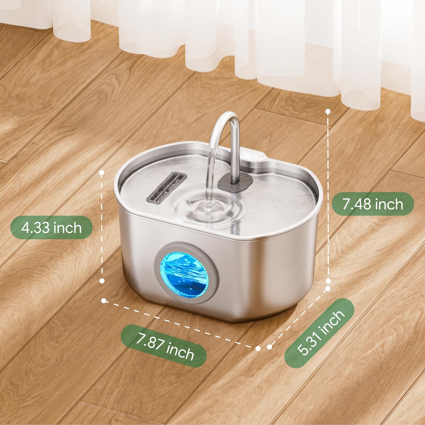 Stainless Steel Cat Water Fountain Ultra Quiet