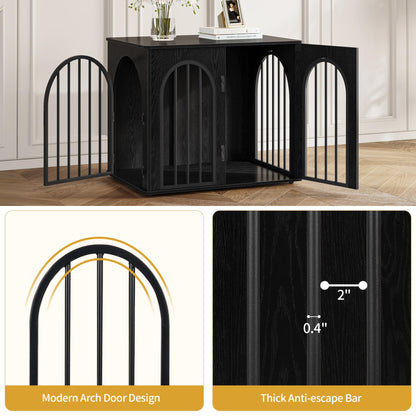 Wooden Dog Crate Furniture Indoor Kennel End Table TV Stand