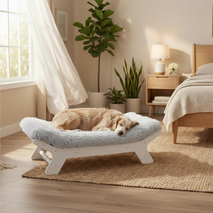Wood Elevated Dog Bed Frame and Egg Crate Foam Mattress