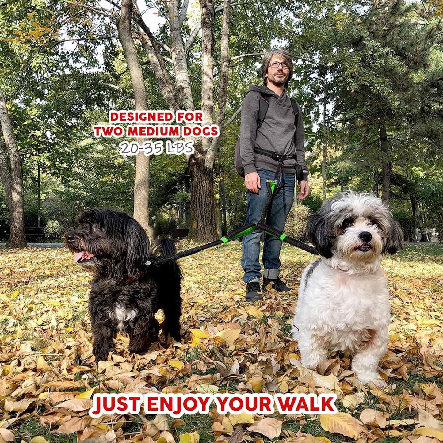 Double Dog Leash Coupler No Tangle Swivel