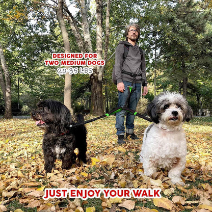 Double Dog Leash Coupler No Tangle Swivel
