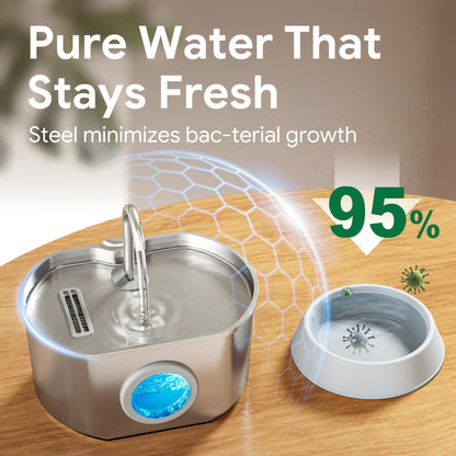 Stainless Steel Cat Water Fountain Ultra Quiet