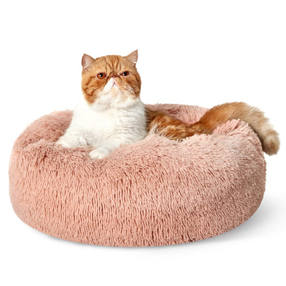 Calming Donut Dog Bed Faux Fur Anti Slip Washable