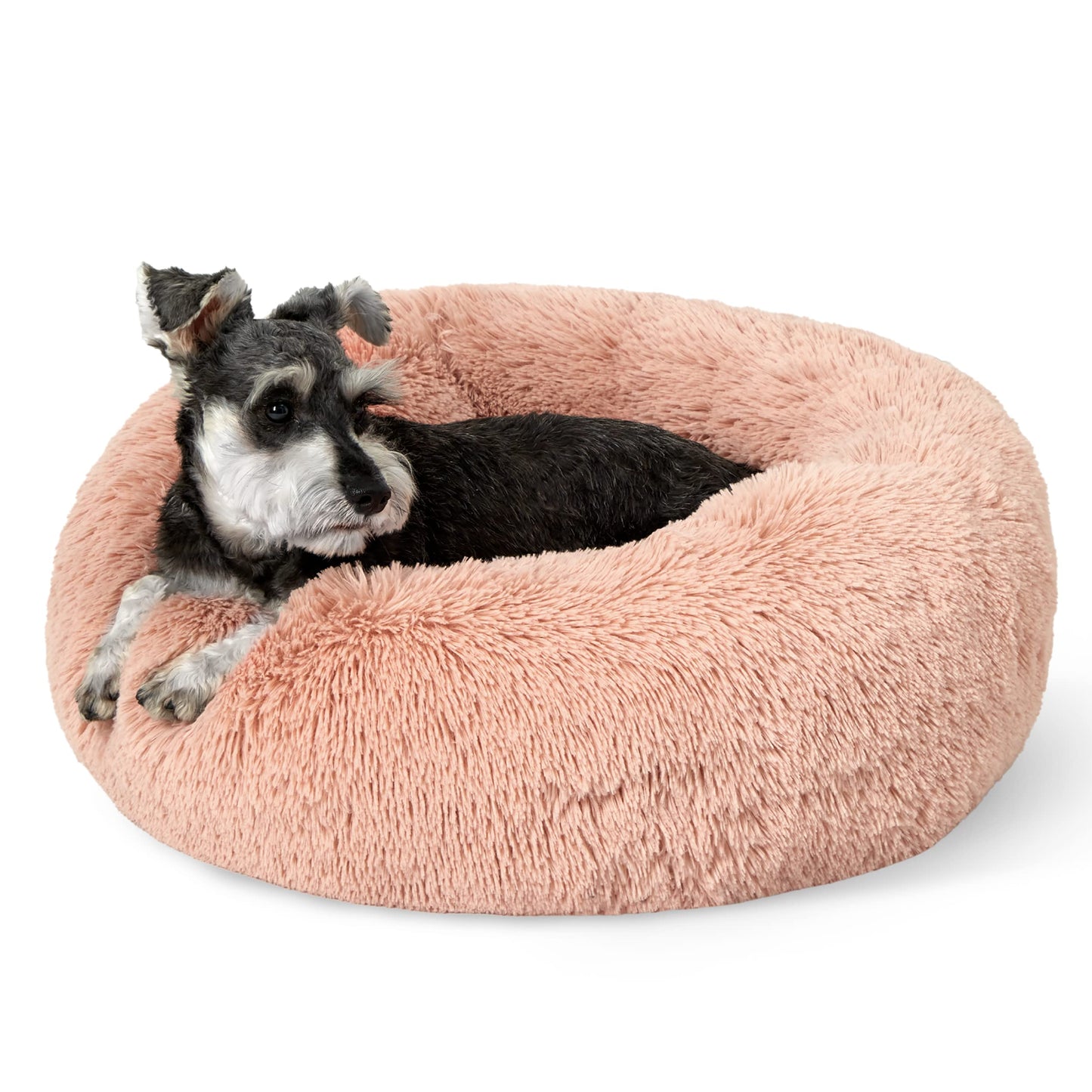 Calming Donut Dog Bed Faux Fur Anti Slip Washable