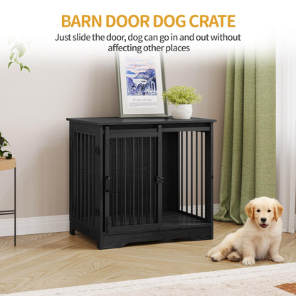 Dog Crate Furniture with Barn Door Heavy Duty Indoor