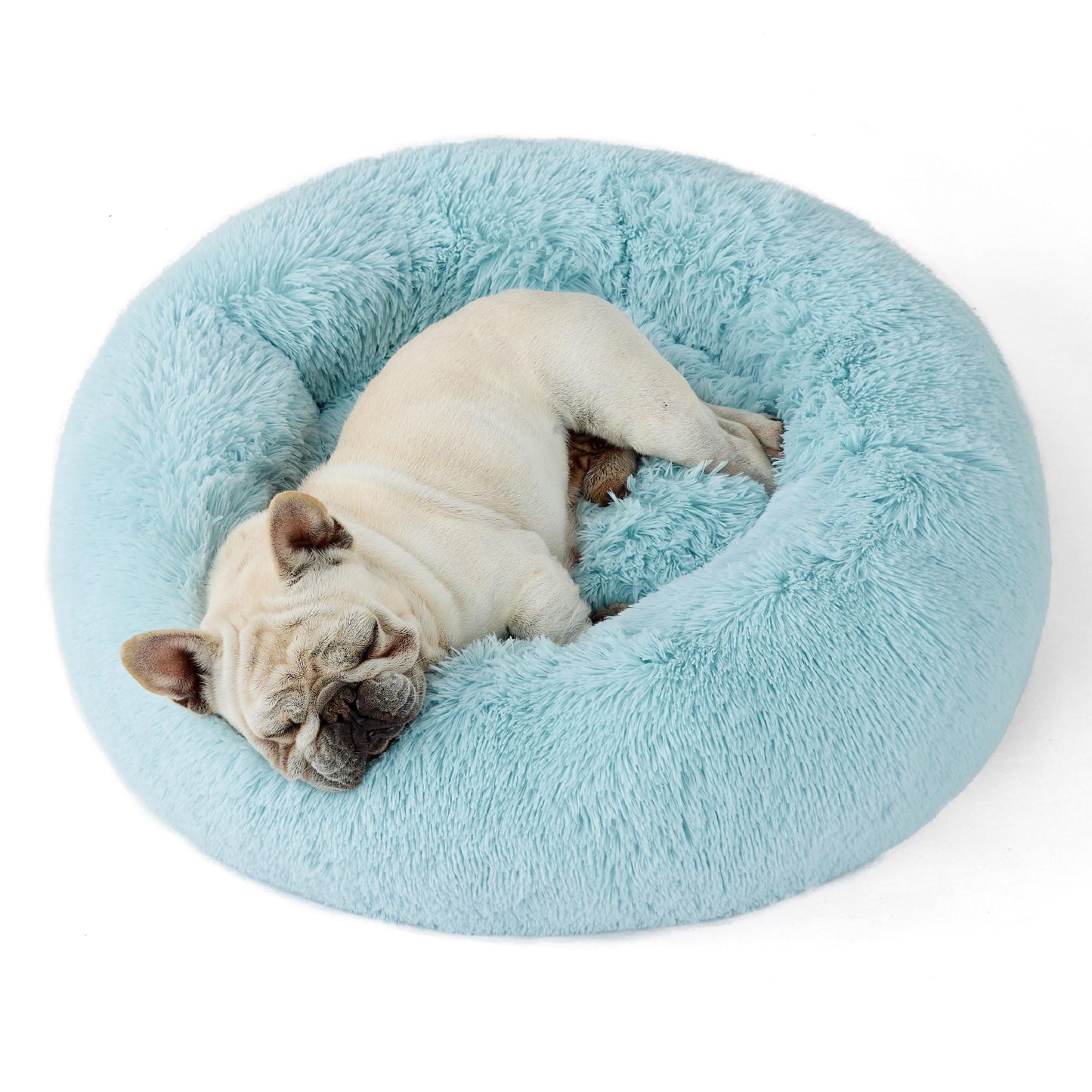 Calming Donut Dog Bed Faux Fur Anti Slip Washable