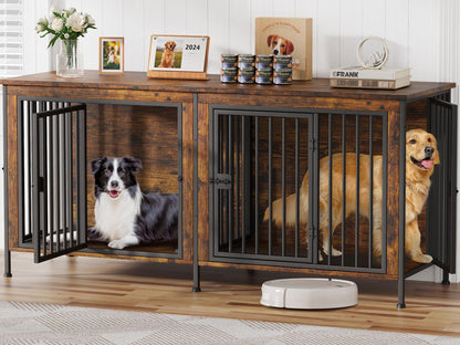 Dog Crate Furniture TV Stand Single or Double Kennel