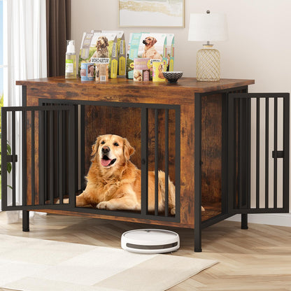 Dog Crate Furniture TV Stand Single or Double Kennel