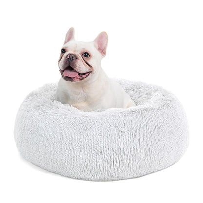 Calming Donut Dog Bed Faux Fur Anti Slip Washable