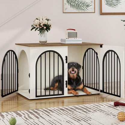 Wooden Dog Crate Furniture Indoor Kennel End Table TV Stand
