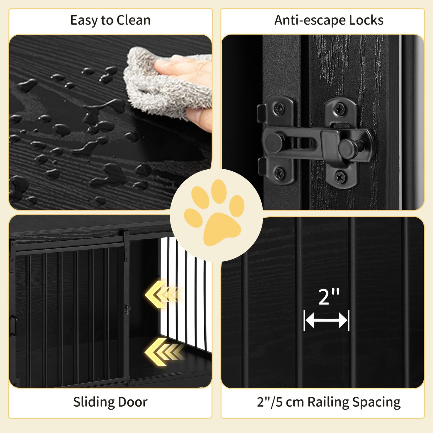 Dog Crate Furniture with Barn Door Heavy Duty Indoor