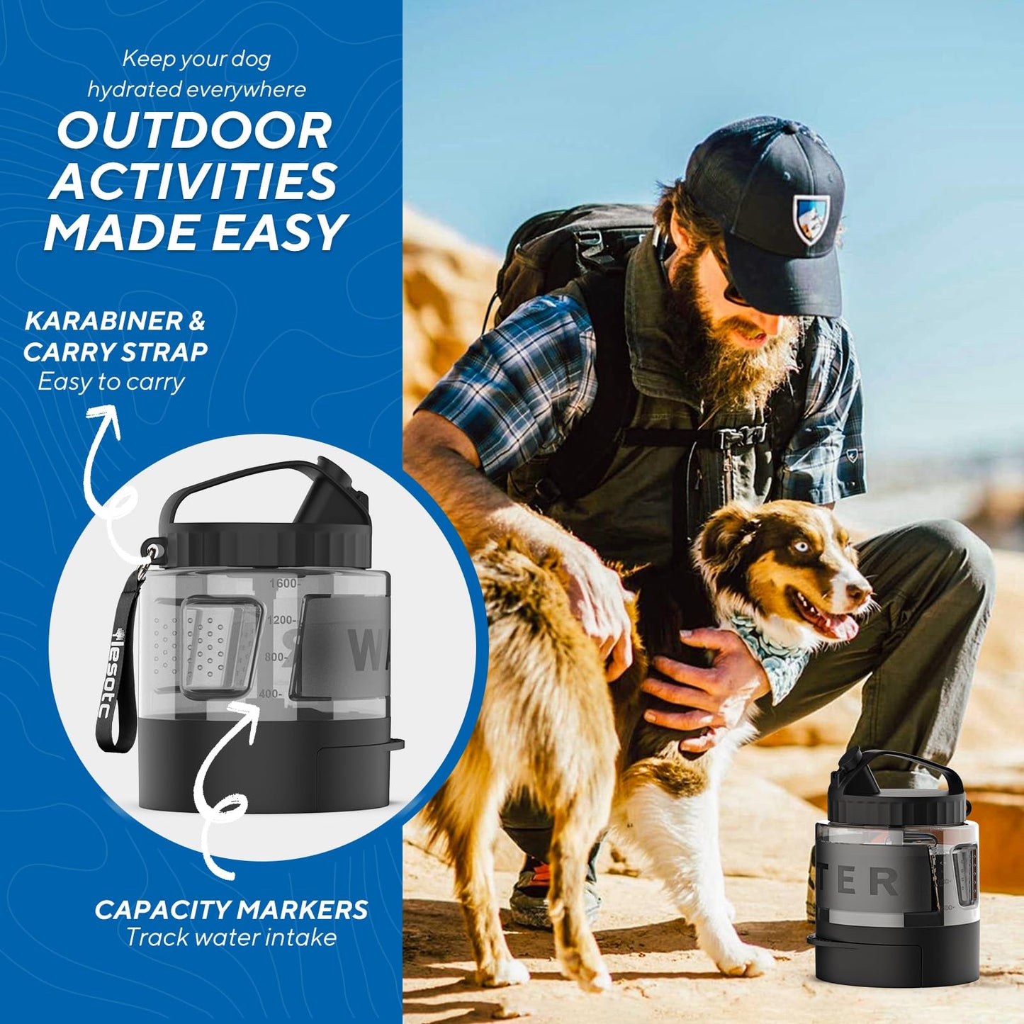 Travel Dog Water Bowl Dispenser BPA Free Portable