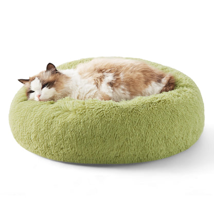 Calming Donut Dog Bed Faux Fur Anti Slip Washable