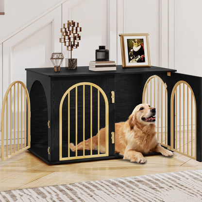 Wooden Dog Crate Furniture Indoor Kennel End Table TV Stand