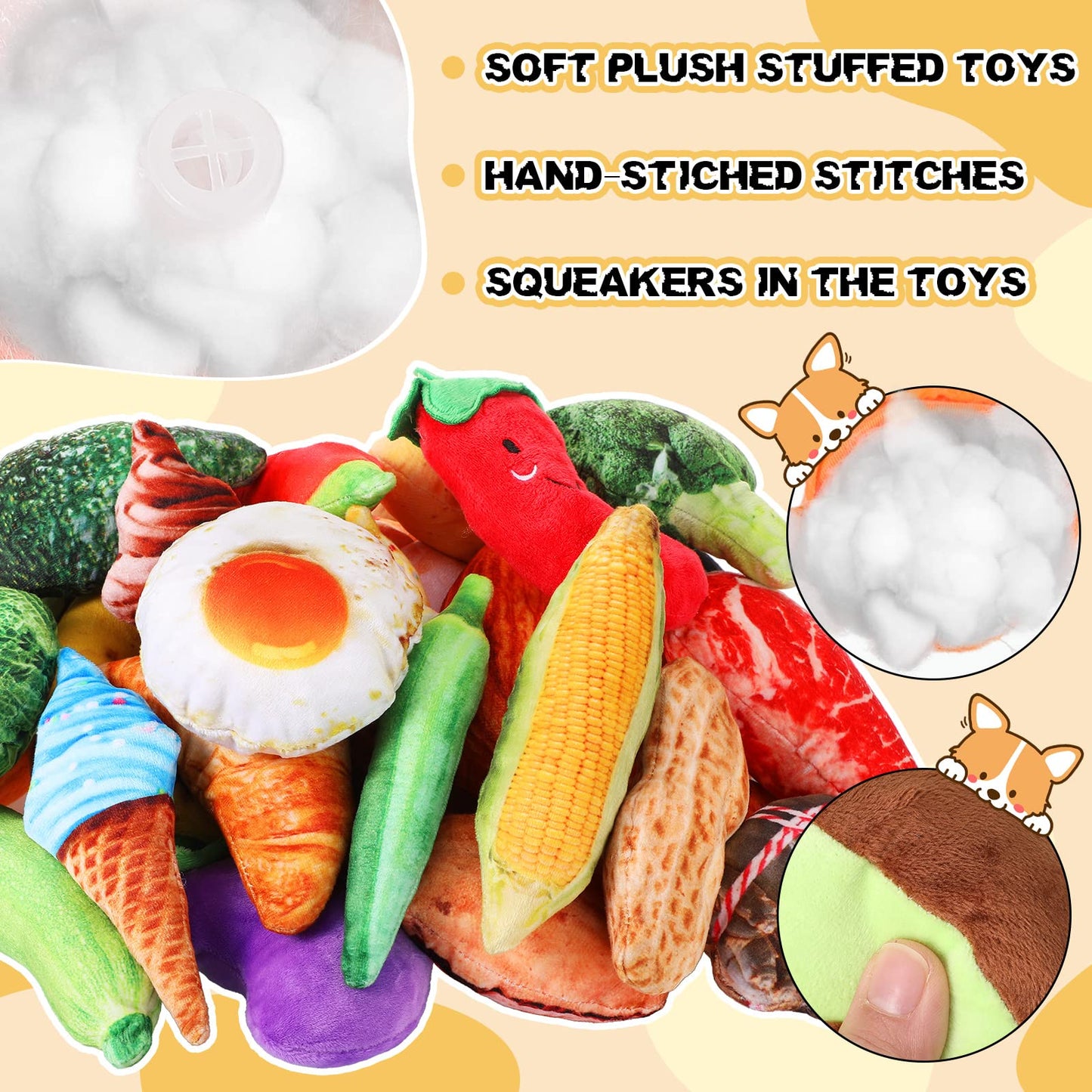 Bulk Squeaky Plush Dog Chew Toys for Puppies