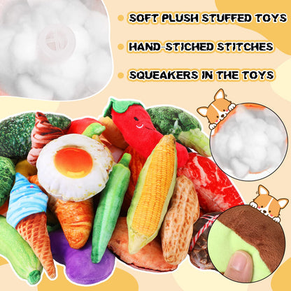 Bulk Squeaky Plush Dog Chew Toys for Puppies