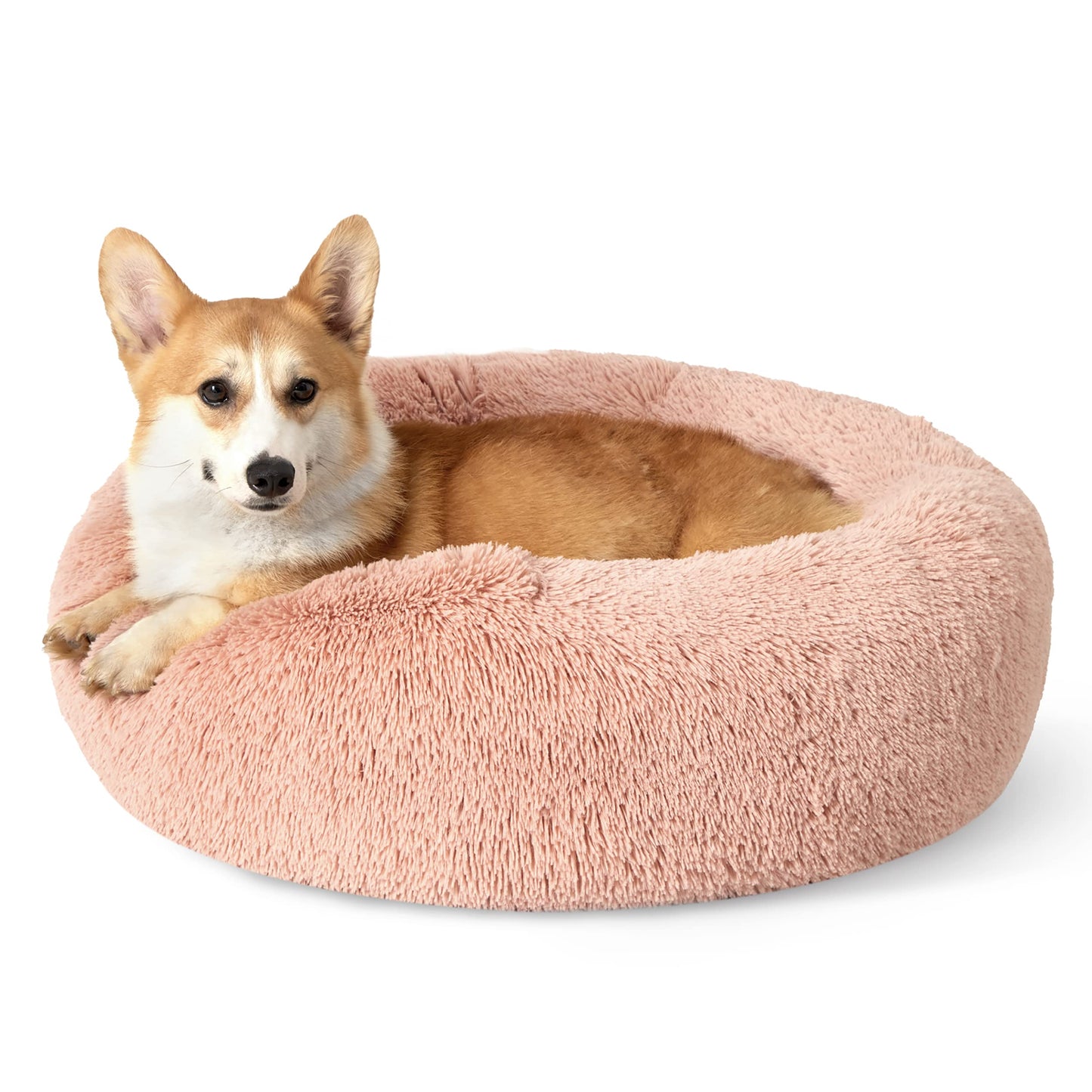 Calming Donut Dog Bed Faux Fur Anti Slip Washable
