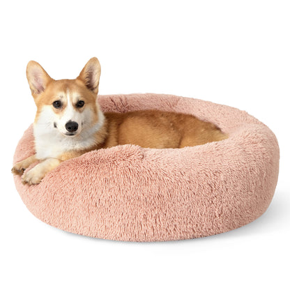 Calming Donut Dog Bed Faux Fur Anti Slip Washable