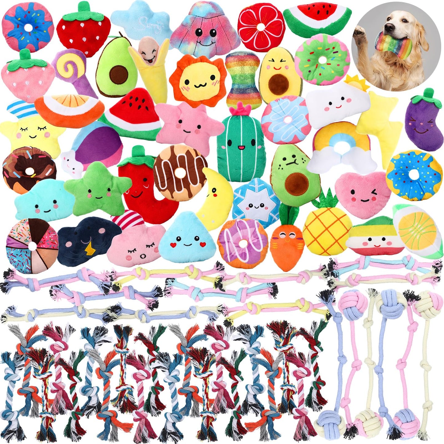 Bulk Squeaky Plush Dog Chew Toys for Puppies