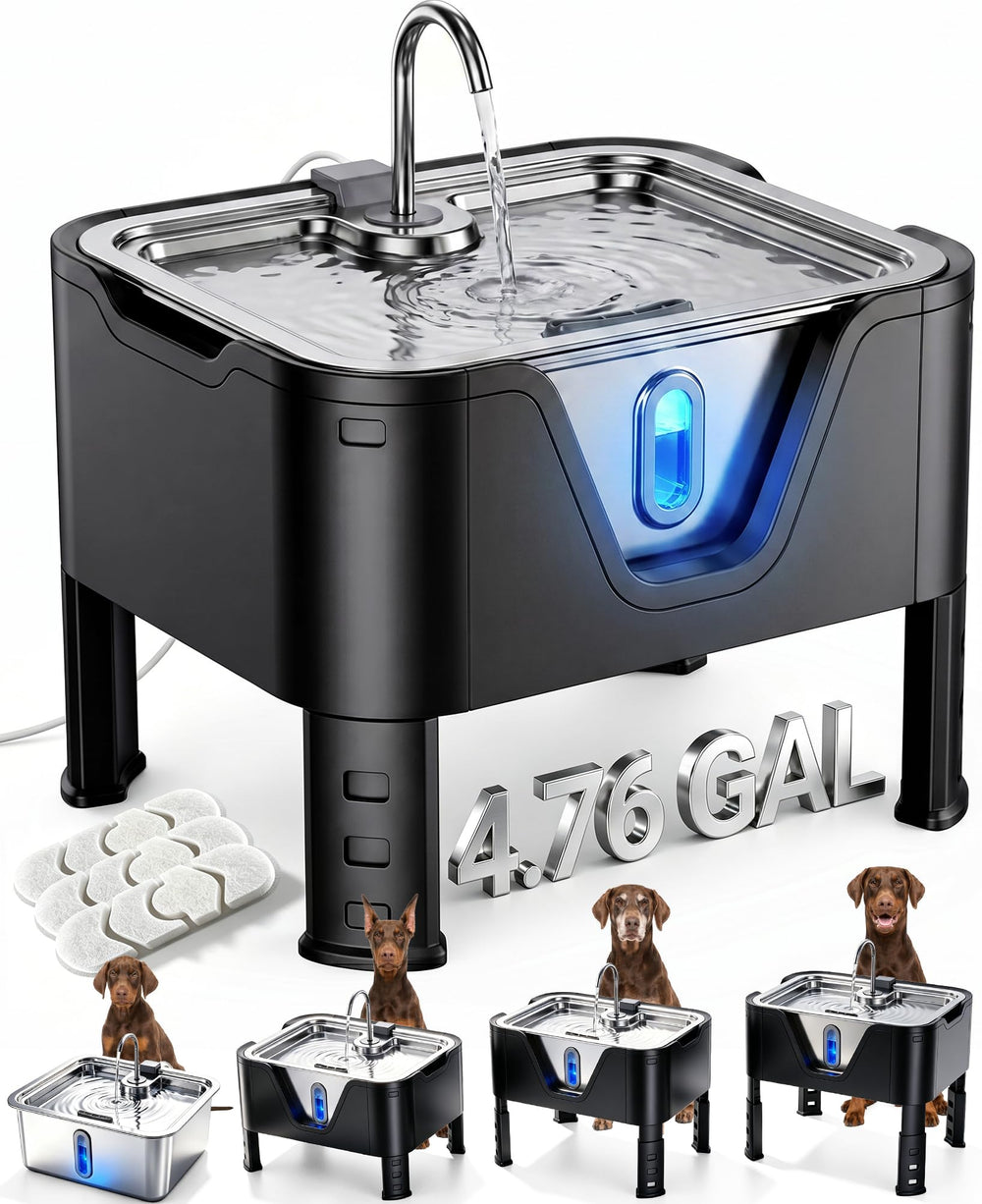 4.75Gal Elevated Large Dog Water Fountain