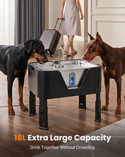 4.75Gal Elevated Large Dog Water Fountain
